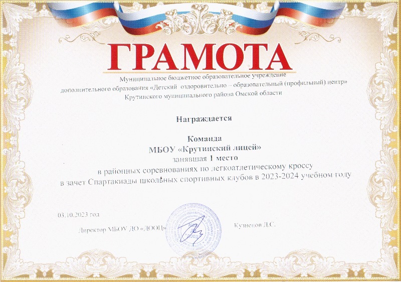 грамота спорт
